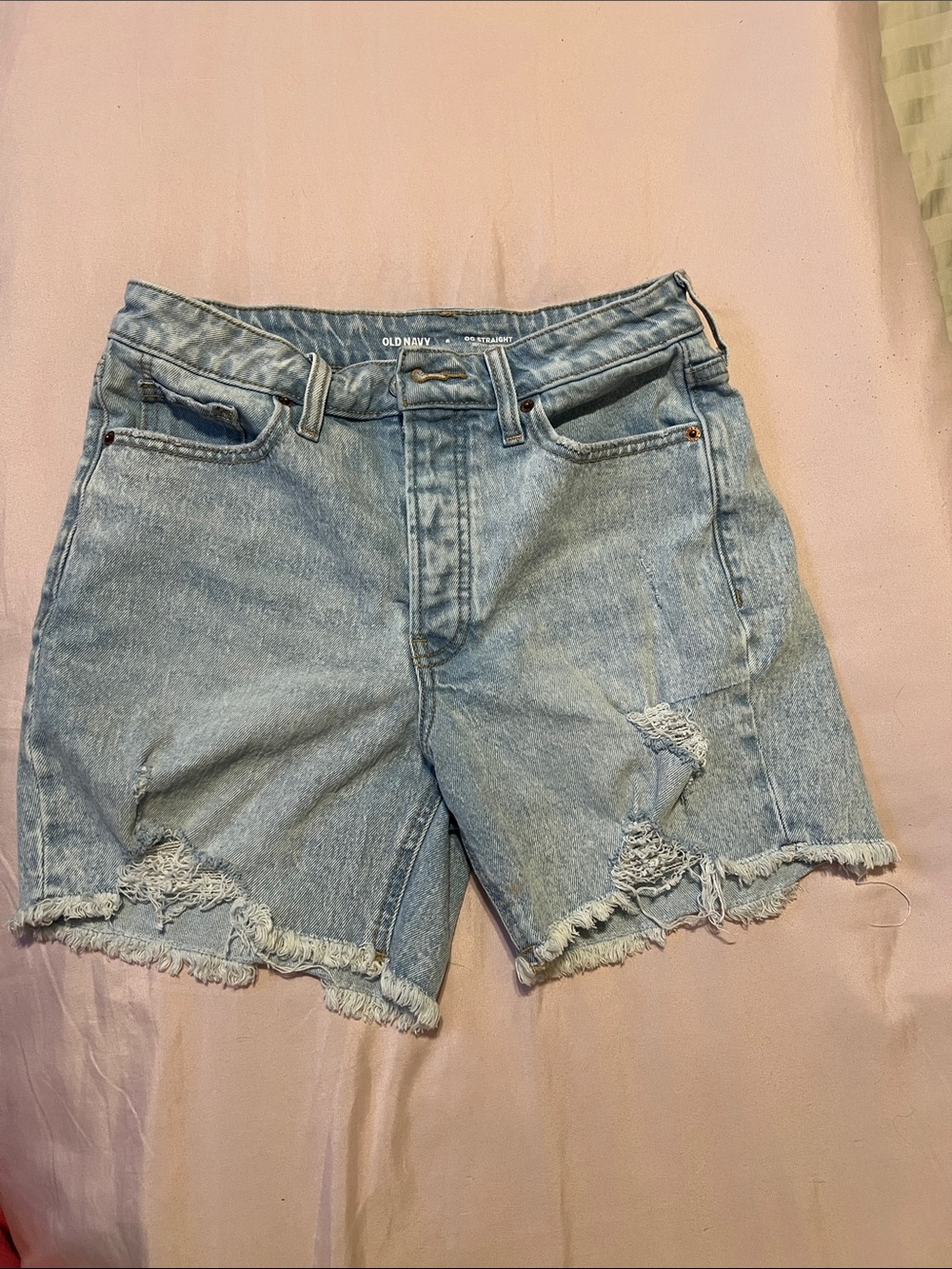 Old Navy Light Blue Distressed Denim Cutoff Shorts